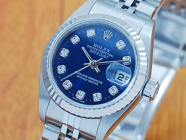 Rolex 18K Gold S/S Sapphire Diamonds Women's Watch! 79174