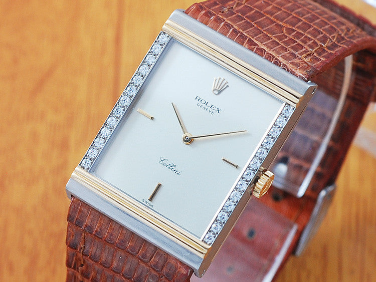 Rolex Cellini 18K Solid White Gold Diamond Men's Watch!