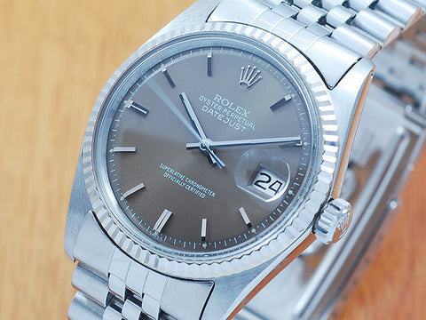 Rolex 1601 18K White Gold & S/S Automatic Watch!