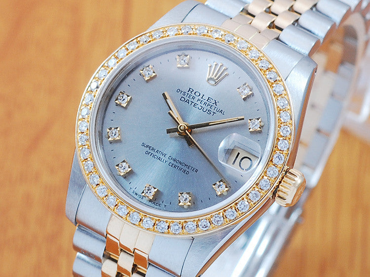 Rolex 18K Gold & S/S Diamonds Automatic Midsize Watch! 68273