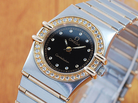 Omega Constellation Diamonds 18K Gold & S/S Women's Watch!