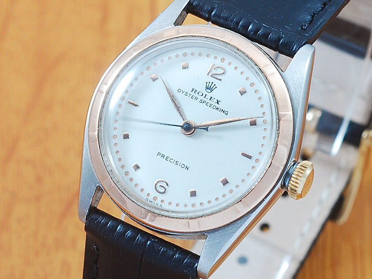 Rolex Oyster SpeedKing Precision Rose Gold Midsize Watch!