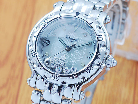 Chopard Happy Sport Fish Diamonds Pearl Dial Women's Watch!