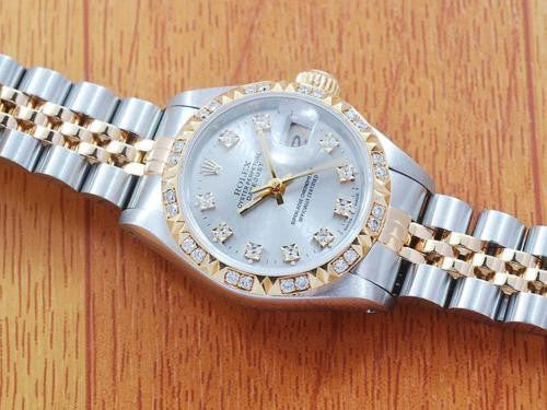 Rolex 18K Gold & S/S Diamonds DateJust Automatic Women's Watch! 69173