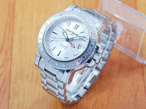 Montblanc XL GMT Stainless Steel Automatic Mens Watch!