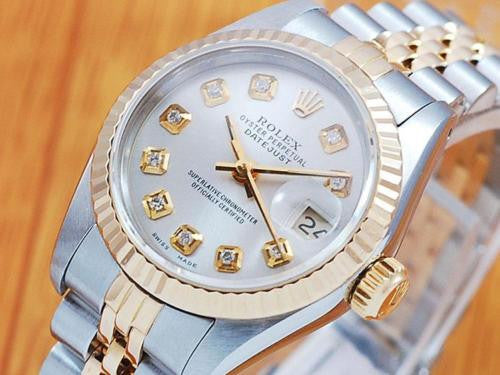 Rolex 18K Gold & S/S Diamonds DateJust Automatic Women's Watch! 69173