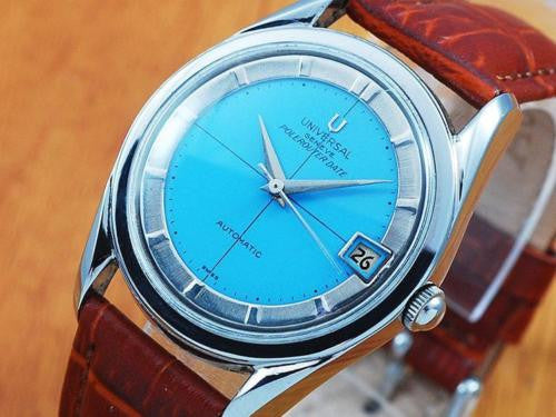 Universal Polerouter Date Stainless Steel Automatic Men's Watch!