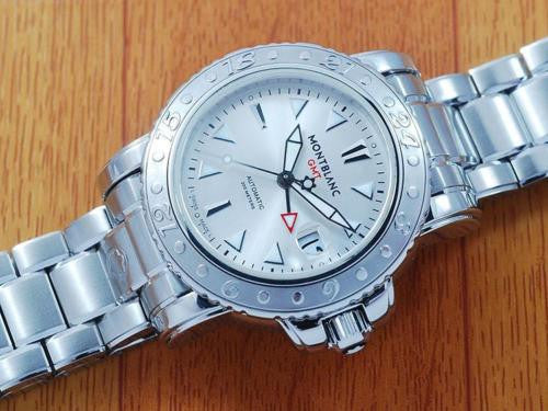 Montblanc XL GMT Stainless Steel Automatic Mens Watch!