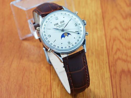 Favre Leuba Triple Calender Moonphase Vintage Automatic Watch!