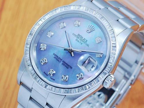 Rolex Oyster Perpetual Date Diamonds Automatic Men's Watch!