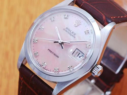 Rolex 6694 Oysterdate Precision Pearl Diamonds Men's Watch!