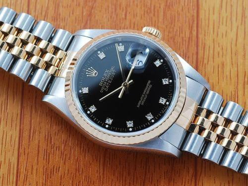 Rolex 18K Gold & S/S Diamond Automatic Men's Watch! 16233