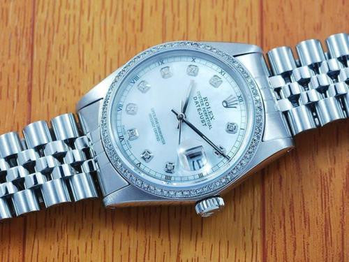 Rolex MOP S/S Pearl Diamond Automatic Men's Watch!