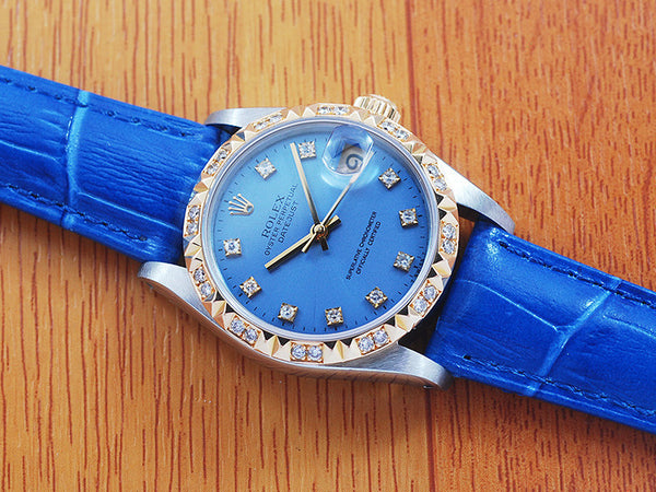 Rolex 18K Diamond DateJust Automatic Midsize Watch!