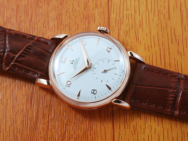 Omega 18K Solid Pink Gold Sub Second Vintage Watch 1956!