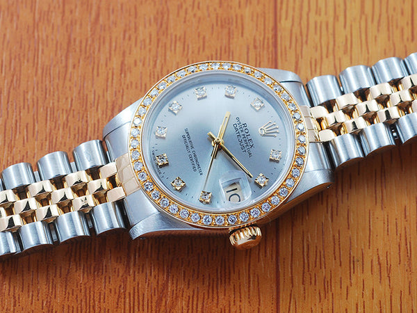 Rolex 18K Gold & S/S Diamonds Automatic Midsize Watch! 68273