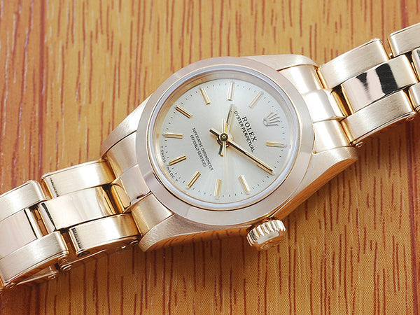 Rolex 18K Solid Gold Oyster Pepetual Women's Watch! 67188