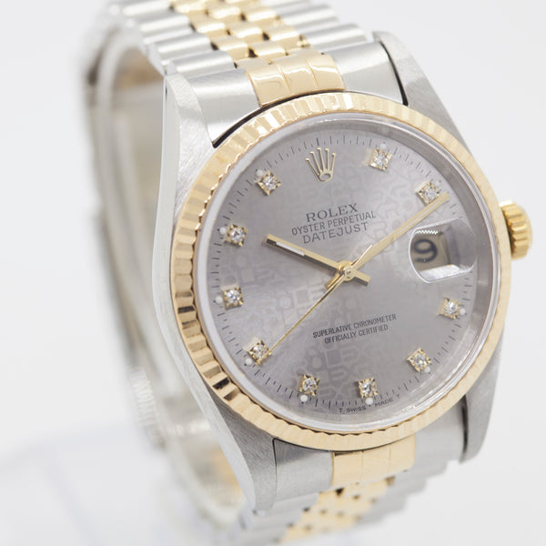 Rolex 18K Gold & S/S Diamonds Automatic Men's Watch! 16233G